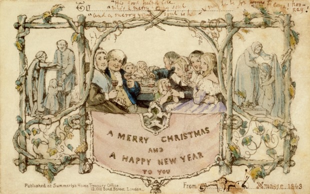 primera tarjeta navidad 1843
