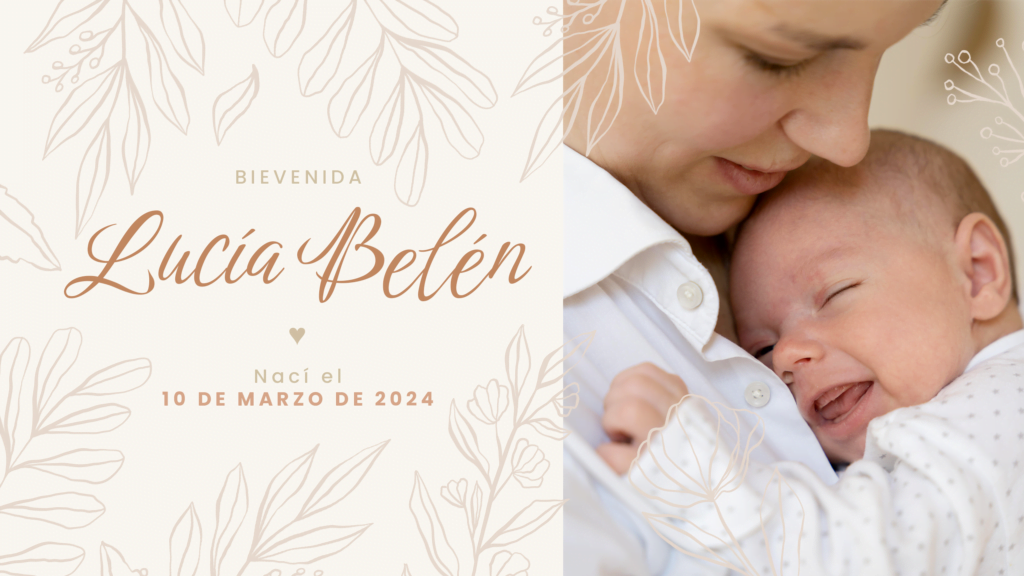 tarjeta nacimiento lucia belen