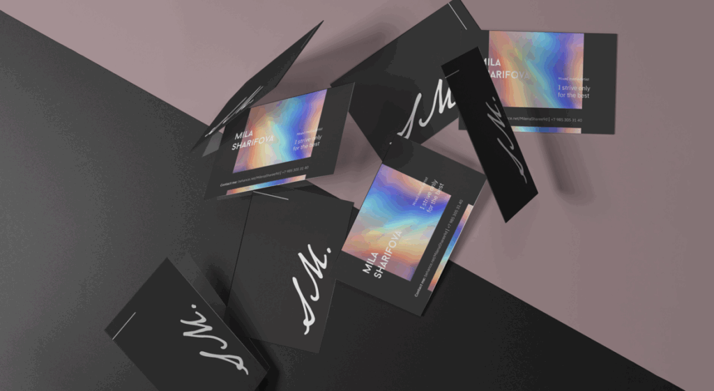 Tarjetas negras brillantes